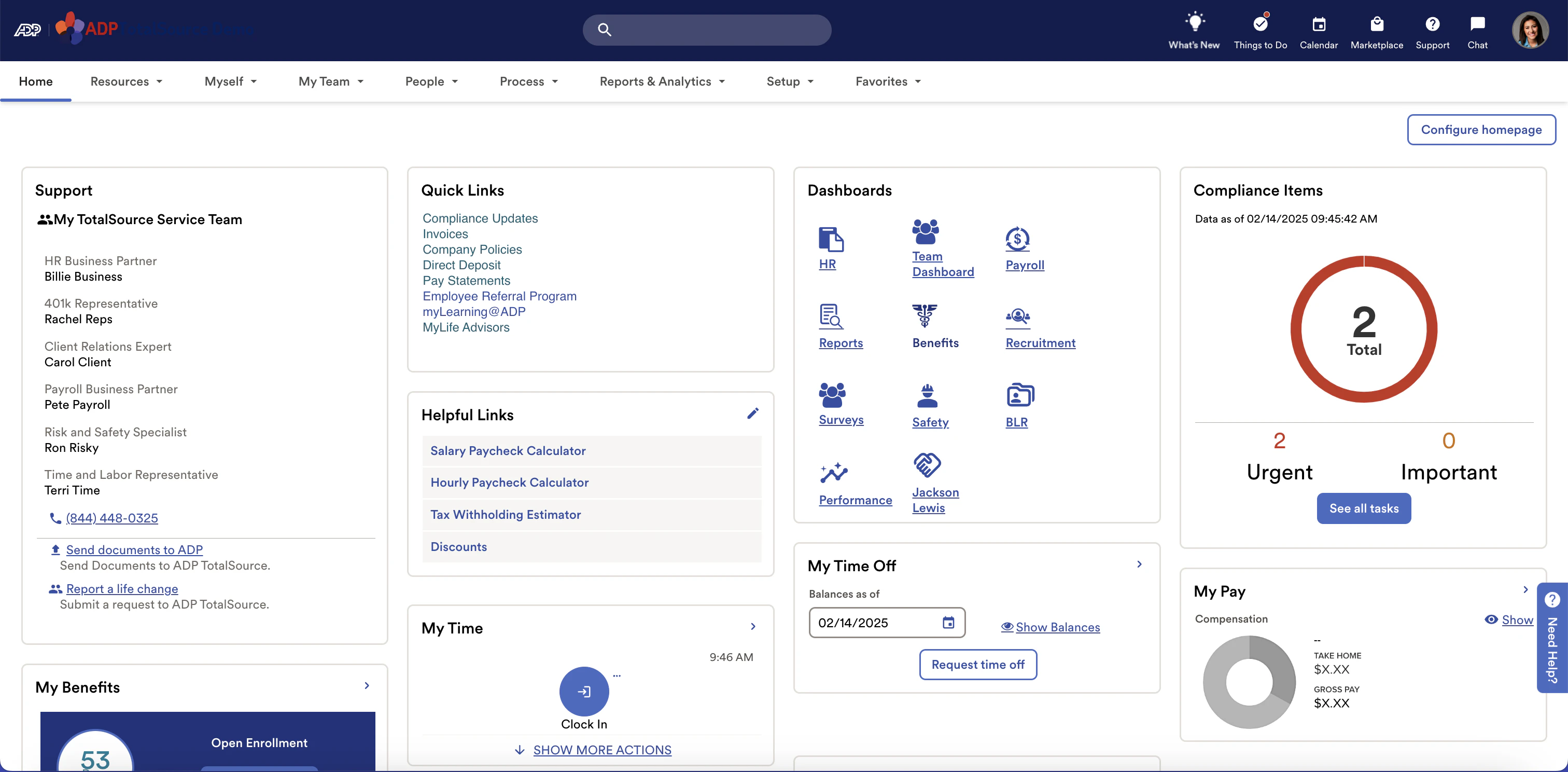 screenshot of ADP TotalSource